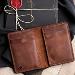 Leo Vertical Bifold Leather Wallet // Tobacco