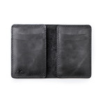 Leo Vertical Bifold Leather Wallet // Coal