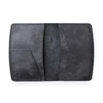 Nemrut Leather Passport Wallet // Coal