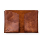 Teos Leather Passport Sleeve // Tobacco