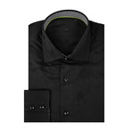 Paint Splash Jacquard Long Sleeve Shirt // Black (L)