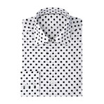 Dotted Poplin Print Long Sleeve Shirt // White (L)