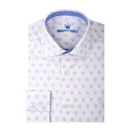 Circle Jacquard Print Long Sleeve Shirt // White (S)
