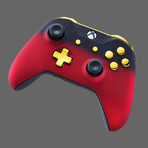 Xbox One Controller // Red Shadow + Gold