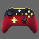 Xbox One Controller // Red Shadow + Gold