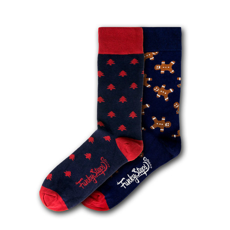 Men's Regular Socks Bundle // Red + Blue // 2 Pairs