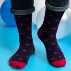 Men's Regular Socks Bundle // Blue + Red // Pack of 4