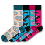 Unisex Regular Socks Bundle // Blue + Black + Pink // Pack of 4