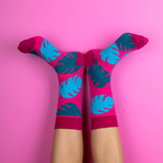 Unisex Regular Socks Bundle // Blue + Red + Pink // Pack of 4