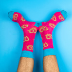 Men's Regular Socks Bundle // Blue + Black + Pink // 2 Pairs