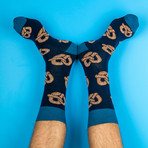 Men's Regular Socks Bundle // Blue + Black + Pink // 2 Pairs