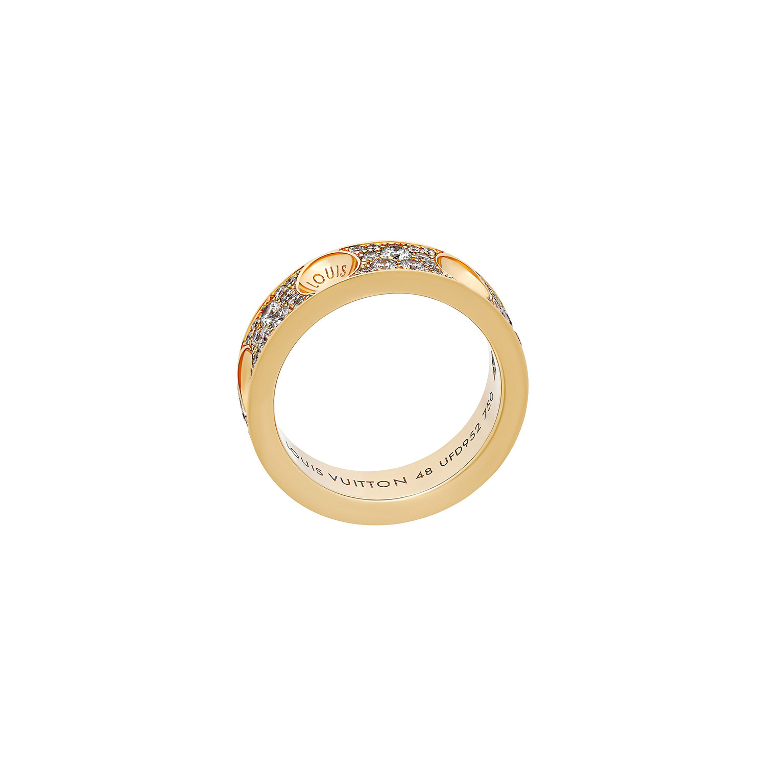 LOUIS VUITTON EMPREINTE Diamond CONCAVE CIRCLE 18k Gold Ring Band