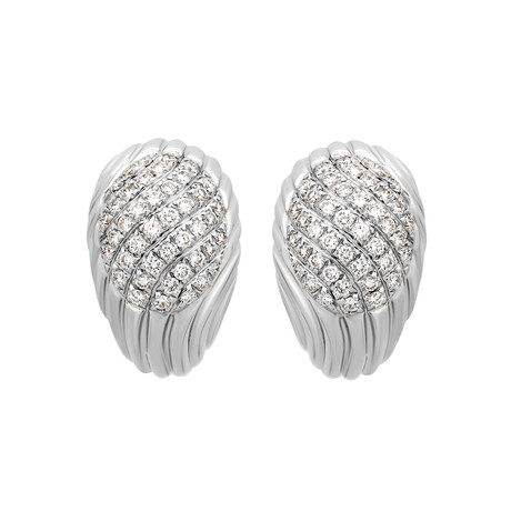 Boucheron 18k White Gold Diamond Earrings // Pre-Owned