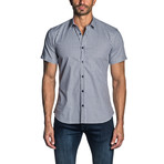 Gingham Short Sleeve Button-Up Shirt // Black (XL)