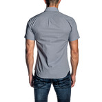 Xo Short Sleeve Button-Up Shirt // White + Blue (XL)
