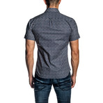 Dice Short Sleeve Button-Up Shirt // Navy (S)