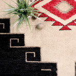 Navajo Style Hand-Woven Wool Area Rug // V41