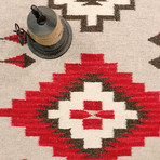 Navajo Style Hand-Woven Wool Area Rug // V38