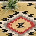 Navajo Style Hand-Woven Wool Area Rug // V27