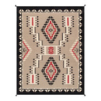 Navajo Style Hand-Woven Wool Area Rug // V49