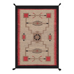 Navajo Style Hand-Woven Wool Area Rug // V33