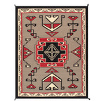 Navajo Style Hand-Woven Wool Area Rug // V45