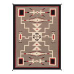Navajo Style Hand-Woven Wool Area Rug // V44