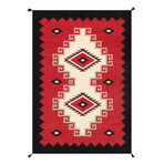 Navajo Style Hand-Woven Wool Area Rug // V16