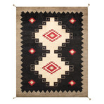 Navajo Style Hand-Woven Wool Area Rug // V41