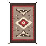 Navajo Style Hand-Woven Wool Area Rug // V28