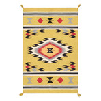 Navajo Style Hand-Woven Wool Area Rug // V27