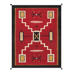 Navajo Style Hand-Woven Wool Area Rug // V7