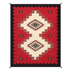 Navajo Style Hand-Woven Wool Area Rug // V47
