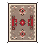 Navajo Style Hand-Woven Wool Area Rug // V3