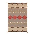 Navajo Style Hand-Woven Wool Area Rug // V2