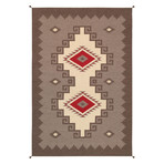 Navajo Style Hand-Woven Lamb's Wool Area Rug // V2