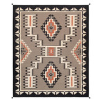 Navajo Style Hand-Woven Wool Area Rug // V4