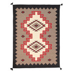 Navajo Style Hand-Woven Wool Area Rug // V1