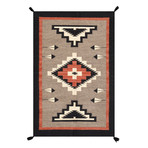 Navajo Style Hand-Woven Wool Area Rug // V29