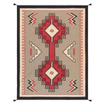Navajo Style Hand-Woven Wool Area Rug // V14