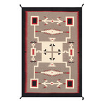 Navajo Style Hand-Woven Wool Area Rug // V9 (4'1" x 5'11")