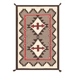 Navajo Style Hand-Woven Wool Area Rug // V31