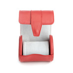 Suede Lined Single Watch Roll (Red)