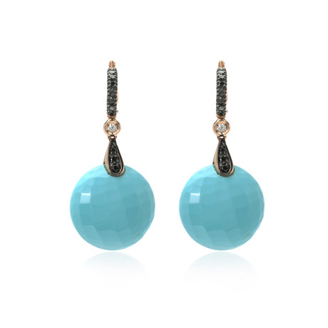 Crivelli 18k Rose Gold Diamond + Turquoise Earrings II