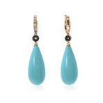 Crivelli 18k Rose Gold Diamond + Turquoise Earrings I