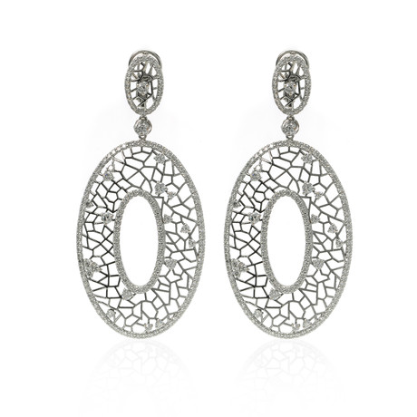 Crivelli 18k White Gold Diamond Earrings V