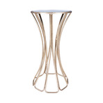 Dunand Gold Metal & Mirror End Table