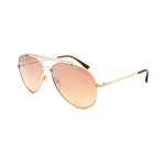 Unisex Aviator Sunglasses // Shiny Rose Gold