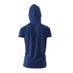 Terra Luxe Cotton Hooded Tee // Blue (S)