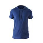 Terra Luxe Cotton Hooded Tee // Blue (L)